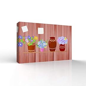 Floral Painting Wall Decor for Living Room Wooden Framed