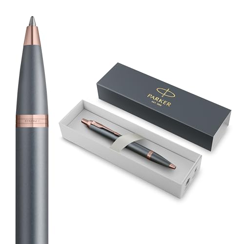 Parker IM Ballpoint Pen | Finishing Touch Collection | Slate Grey Finish | Medium Tip | Blue Ink | Gift Box at Amazon