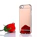 TabPow iPhone 5C Case, Improved Mirror Reflection, Scratch-Resistant Bling Luxury Slim TPU PC Case Cover for iPhone 5C - Rose Gold
