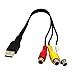 MonkeyJack USB to 3 RCA RGB Video AV A/V Cable for HDTV TV Television Splitter Cable Adapter