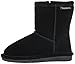 BEARPAW Baby Emma Zipper Mid Calf Boot, Black, 12 M US Toddler