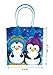 Tiny Mills Penguin Winter Themed Party Favor Bags Treat Bags with Handles Candy Bags for Holiday Party Gift Bags Christmas Holiday Party Supplies,12 Pack