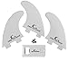 Own the Wave Thruster Fin Set - 3pc Fiberglass Surf Board Fins with FCS G5 M5 style - Tri-Fin Thruster Set for Surfing (White)