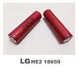 2xLG 18650 HE2 2500mAh 35A High-Drain Rechargeable Li-ion Battery LGDBHE2