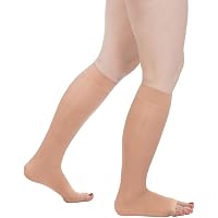 Allegro Essential 81 Sheer Support Knee Highs – 8-15 MmHg Compression, Nude, Large