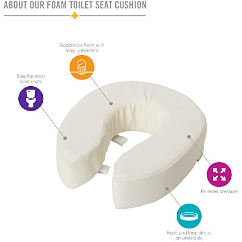 DMI 4Inch Vinyl Foam Toilet Seat Cushion Adds Extra Padding Your Seat