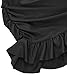DUSISHIDAN Womens Swim Skirt, Ruffle Skirted Bottoms with Panty, Black Skort Swimsuits,Size XL