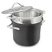 Calphalon Contemporary Hard-Anodized Aluminum Nonstick Cookware, Pasta Pot with Steamer Insert, 8-quart, Black - 1876992