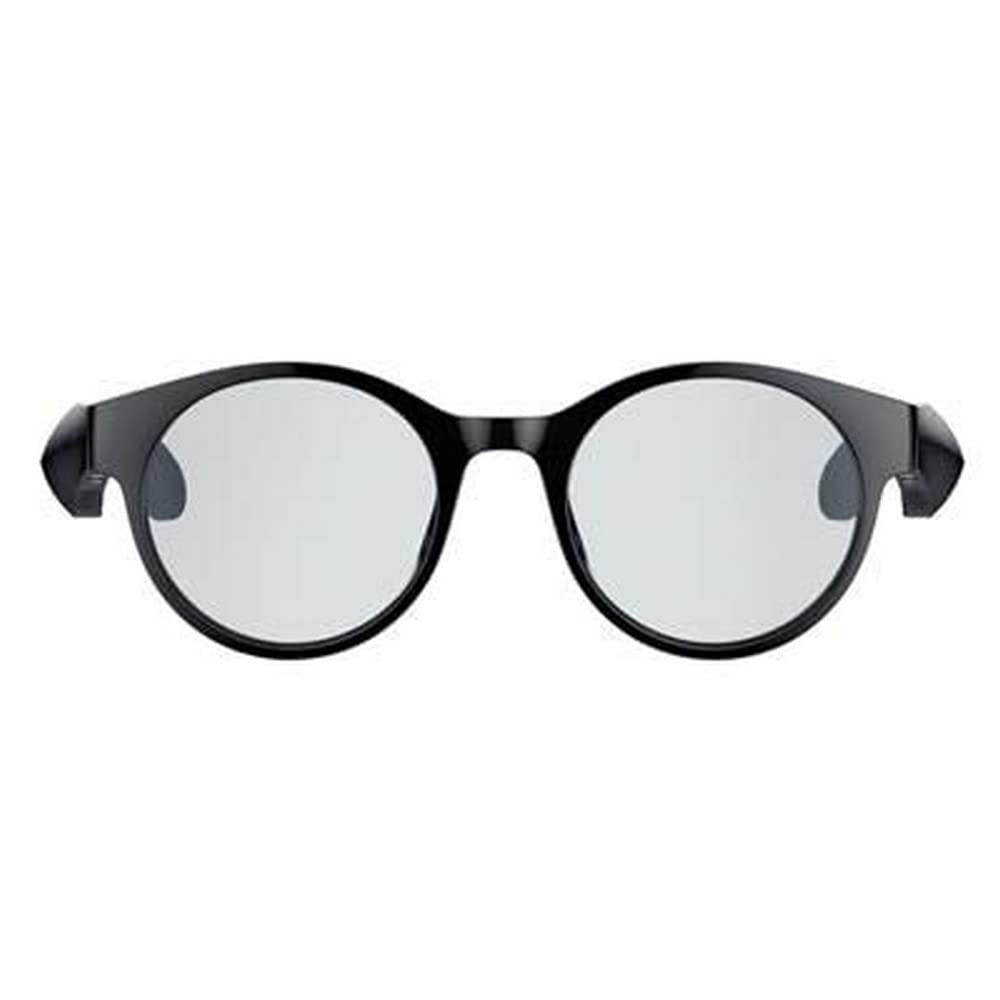 Razer Anzu Smart Glasses (Round, Large Glasses) - Audio Glasses with Blue Light/UV Protective Lenses (Low Latency, Intergrated Mic and Speakers, Touch Enabled, IPX4 Water Ressistant) Black
