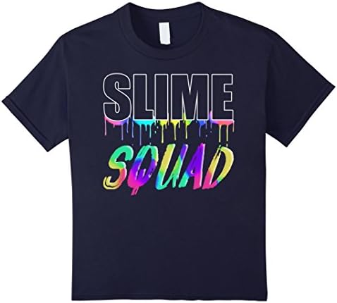 unisex-child Slime Squad Dripping T-Shirt 8 Navy