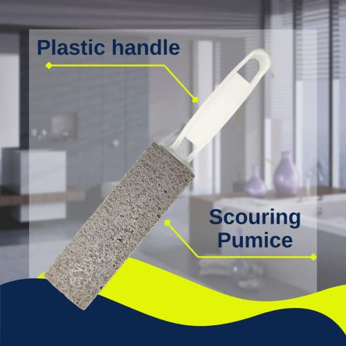 PUMIE Toilet Bowl Ring Remover, TBR-6, Grey Pumice Stone with Handle, Removes Unsightly Stains from Toilets, Sinks, Tubs, Showers, Pools, Safe for Porcelain, 1 Pack