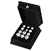 Anni Coco 18K White Gold Plated Stainless Steel Brilliant Cut Round Clear CZ Stud Earrings, 4-9mm 6 Pairs