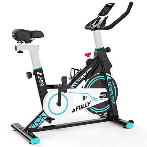 Afully-Indoor-Exercise-Bike-Indoor-Cycling-Stationary-Bike-Belt-Drive-with-Adjustable-Resistance-LCD-Monitor-PadPhone-Holder-Comfortable-Cushion-Stable-and-Quiet-for-Home-Cardio-Workout-A180
