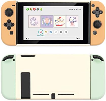 Geekshare Switchカバー Nintendon Switchカバー 分体式カバー ニンテンドースイッチカバー 薄型 Pc製 スイッチ対応 取り付け簡単 衝撃吸収 汚れ防止 指紋防止 全面保護カバー カラーブロッキングデザイン ブラウンとグリーン