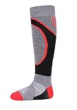 Kids Ski Socks Full Terry Lightweight Warm Merino Wool Skiing Socks