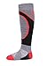 Kids Snow Ski Socks Lightweight Full Terry Warm Merino Wool Skiing Socks Skating Sock Ski Socks for Boys, Red/Black/Charcoal, 9-12 Years