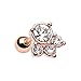 Inspiration Dezigns 18G 6mm Cartilage Tragus Earring Rose Gold Royal Majestic CZ