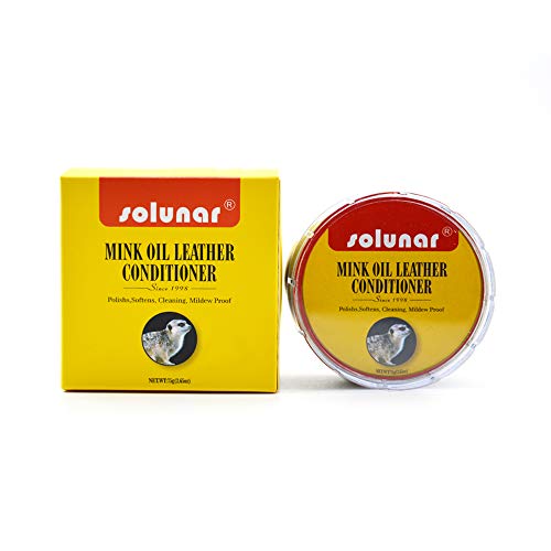 Solunar Mink Oil Leather Conditioner,Shoe Polish Cream,75g,Black,Nano-Tech|Softens|Cleaning|Color Restores|Mildew proof for Leather Jackets, Boots,Shoes,Couchs,Sofa,etc