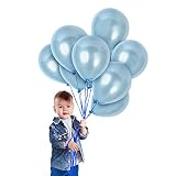 Metallic Baby Light Blue Balloons 72 Pack 12 Inch Latex Galaxy Snowflake Nautical Gender Reveal Girl or Boy Party Supplies Bridal Shower Birthday Congrats Grad Engagement Bulk Decorations