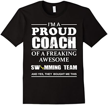 Men's Proud Swimming Coach Shirt - Gift for Swimming Coach Large Black