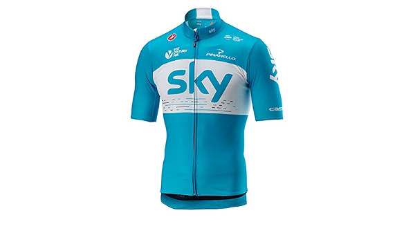 Amazon.com: Castelli Team Sky Podio - Maillot de ciclismo de manga corta  para hombre, color azul cielo grande : Ropa, Zapatos y Joyería