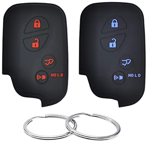 Key Fob Cover Case For 2007-2009 Lexus RX350 – Rubber Skin Protector (Black, No Programming Needed)