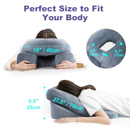 HOMCA Mouth Down Pillow After Eye, Sleep Pillow with Hole for Retina Detachment During Recovery, Massage Pillow, SPA Facial Pillow