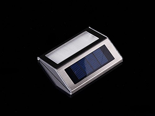 Outdoor Wall Stair Lamp ,INorton Stainless Steel Pathway Lamp ,Household Solar Energy Outdoor Waterproof Garden Light(Warm white)