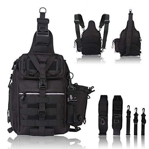 BLISSWILL Fishing Backpack Outdoor Tackle Bag Large Fishing Tackle Bag Water-Resistant Fishing Backpack with Rod Holder Shoulder Backpack - Thumbnail 7