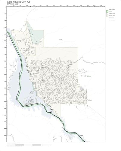 Zip Code Lake Havasu Arizona Zip Code Wall Map Of Lake Havasu City Az Zip Code Map Not Laminated Amazon Com Office Products