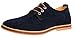 4HOW Mens Casual Oxford Lace Up Shoe Deep Blue US 10