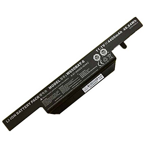 W650BAT-6 6-87-W650-4E42 6-87-W650S-4D4A3 Laptop Battery Replacement for Clevo W650 W650S W650SC W650SH W650SJ W650SR W650SZ W670SJQ Hasee K610C K650D K570N K710C K590C K750D(11.1V 4400mAh 48.84Wh)