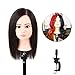Practice Mannequin Head 100% Human Hair Mannequin Head Human Hair Styling Dye Cutting Hairdresser Training Head Manikin Cosmetology Doll Head Natural Black 18