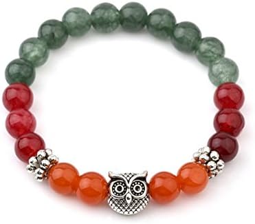 Creativelife Owl Colorful Natural Stone Bracelet