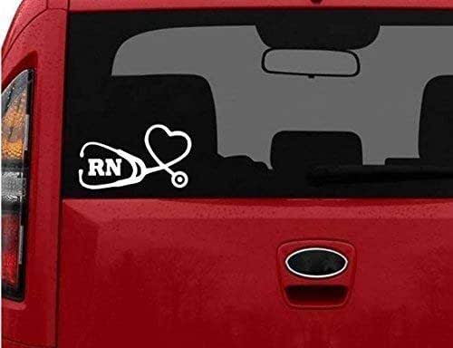 Decal Custom Doctor RN CNA Stethoscope With heart And Your Name Car Sticker