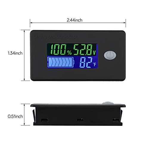 48v Battery Meter, DROK 10100v Marine RV Battery Capacity Volt Monitor