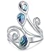 Oxford Diamond Co Abalone Shell .925 Sterling Silver Ring Sizes 5-12 (12)