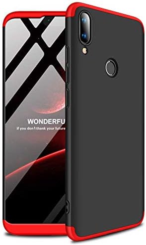 Craftech Full Body 3-in-1 Slim Fit Complete 3D 360 Degree Protection Hybrid Hard Bumper Back Case Cover for Huawei Y9 2019 (Red & Black)