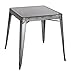 Chintaly Imports 8029 Galvanized Steel Dining Table, Gun Metal