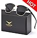 LUENX Men Women Semi Rimless Polarized Sunglasses:UV 400 Protection 51MM with Case (23 Black(Matte Frame)/Non-mirror, 51)