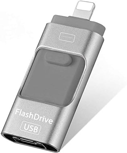 USB Memory Stick Flash Drive Merfinova Pen Drives Storage Device Compatible with iPhone iPad iPod Android Computer（32GB Silver)