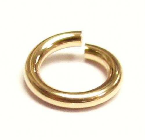 10 pcs 14k Gold Filled Round Open Jump Rings 6mm 18 Gauge 18ga Wire/Findings/Yellow Gold