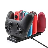 Rytaki Controller Charger for Nintendo Switch, Charging Dock Stand Station for Switch Joy-con and Pro Controller with Charging Indicator and Type C Charging Cable