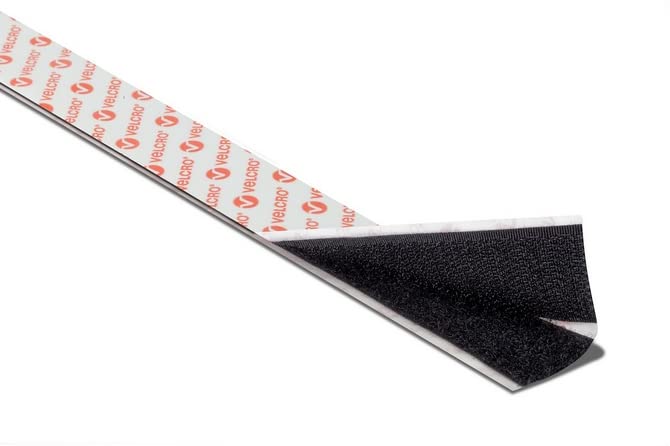 Black PS18 Self Adhesive Hook and Loop Tape for PVC Vinyl 20mm Wide | Multiples Sent as Continuous Length
