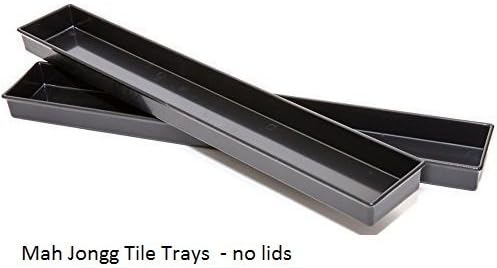 Mah Jongg Black Plastic Tile Trays (Set of Two)