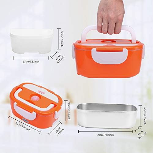 Timker Boîte Chauffante Repas 12V 24V 220V 3 in 1 Chauffage électrique de Voiture Lunch Box Accueil Chauffage électrique Chauffe-Plats Chauffe-Repas pour la Conservation de la Chaleur