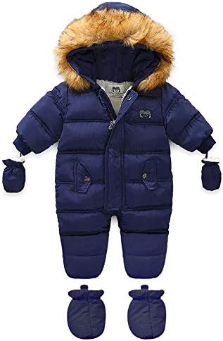 Fcqny 注目ブランド ベビー ロンパース カバーオール 新生児 赤ちゃん ぬいぐるみ 裏起毛 ベビー服 防寒 フード付き 可愛い 子供服 足つき 男の子 女の子