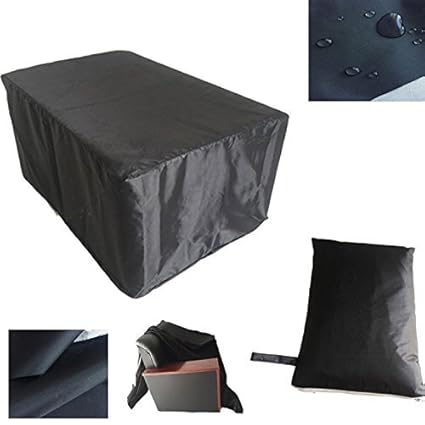 Furniture Cover Waterproof 420D Oxford Garden Patio Deck Outdoor Table Cover Large Round Furniture Set Cover HZC01-US 83 Lx 60 W x 29 H (213cmcm x132cm x 74cm) Black