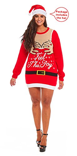 YOU LOOK UGLY TODAY Ladies Christmas SweaterFeel The Joy-X Large YOU LOOK UGLY TODAY Ladies Christmas SweaterFeel The Joy-X Large