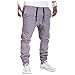 VICVIK Men's Fashion Outdoor Elastic Waistband Casual Jogger Pants Trousers (M, Gray)